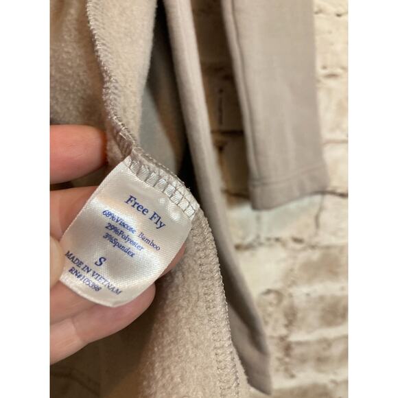 Free Fly Sweater Womens Small Bamboo Gray Open Front Cardigan Pockets Capsule - Picture 12 of 13